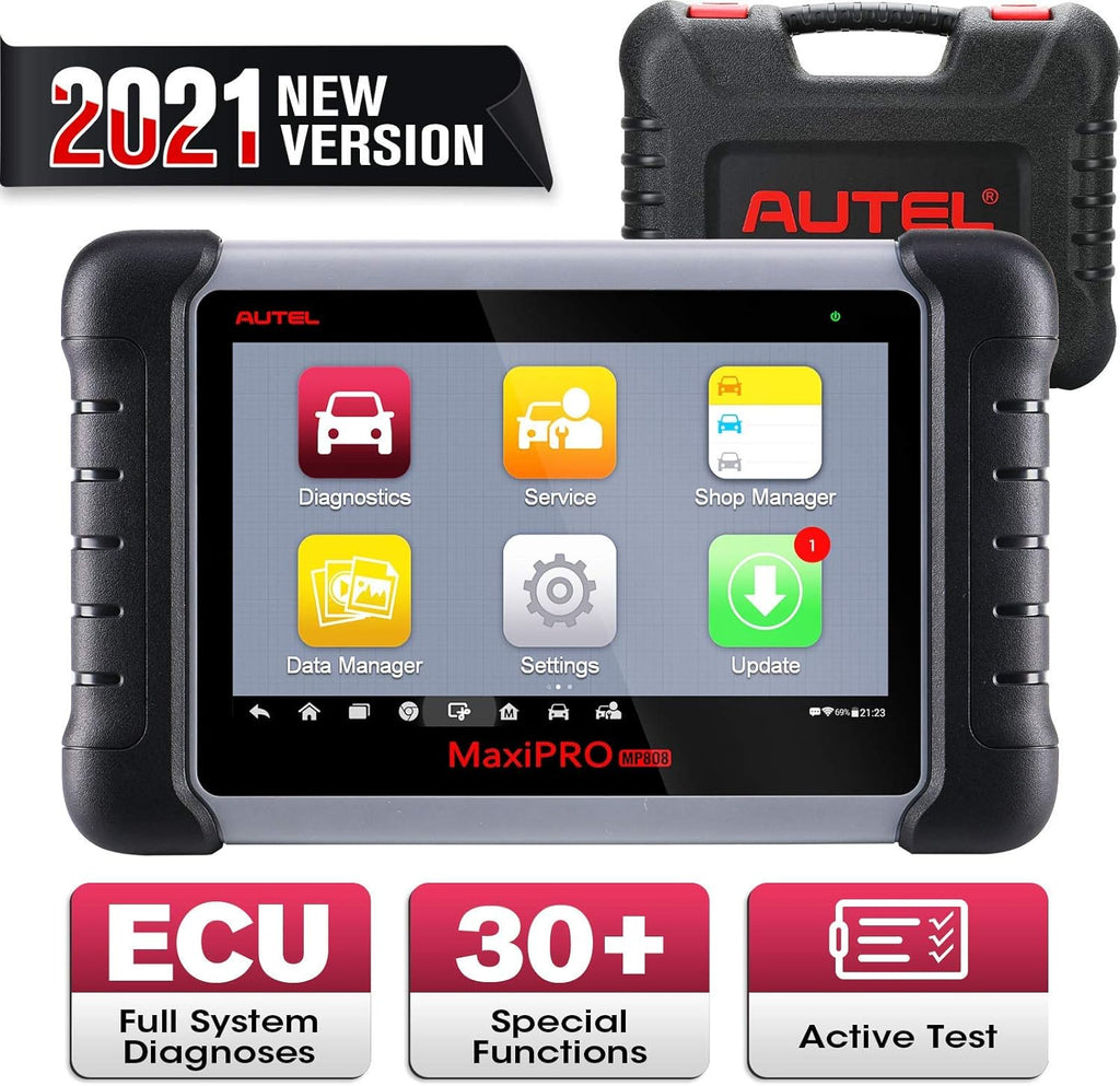 Autel MaxiPRO MP808 Automotive Diagnostic Scan Tool with All Systems Diagnoses, Bi-directional Control, 30+ Service Function, Key Coding and Injector Coding U368104