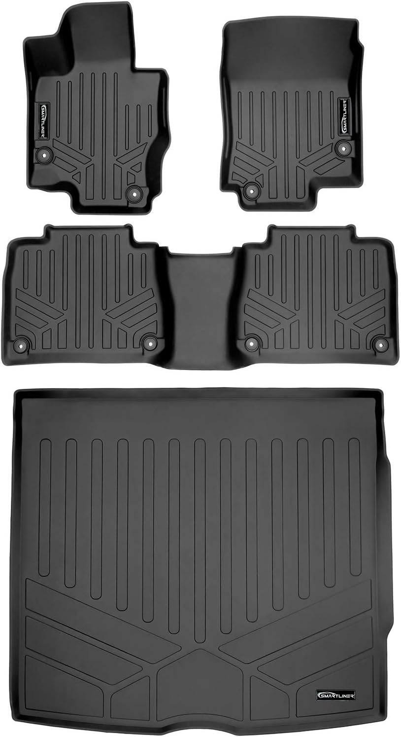 Custom Fit Floor Mats 2 Rows and Cargo Liner Set Black O2025