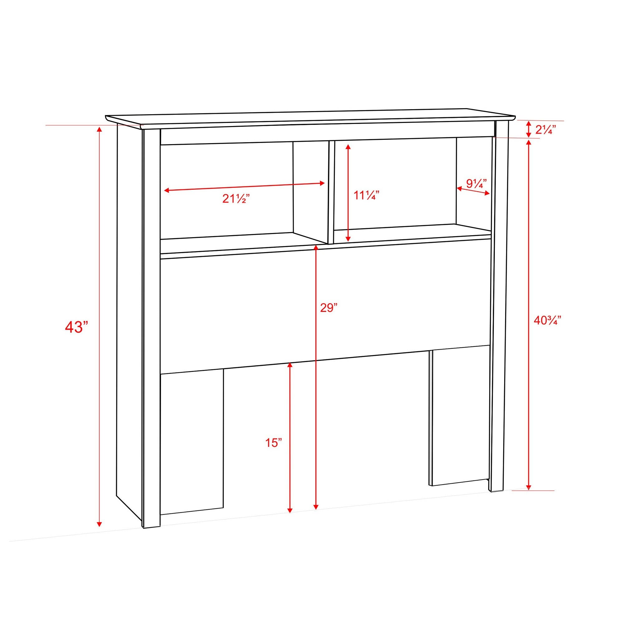 Twin Bookcase Headboard L597589