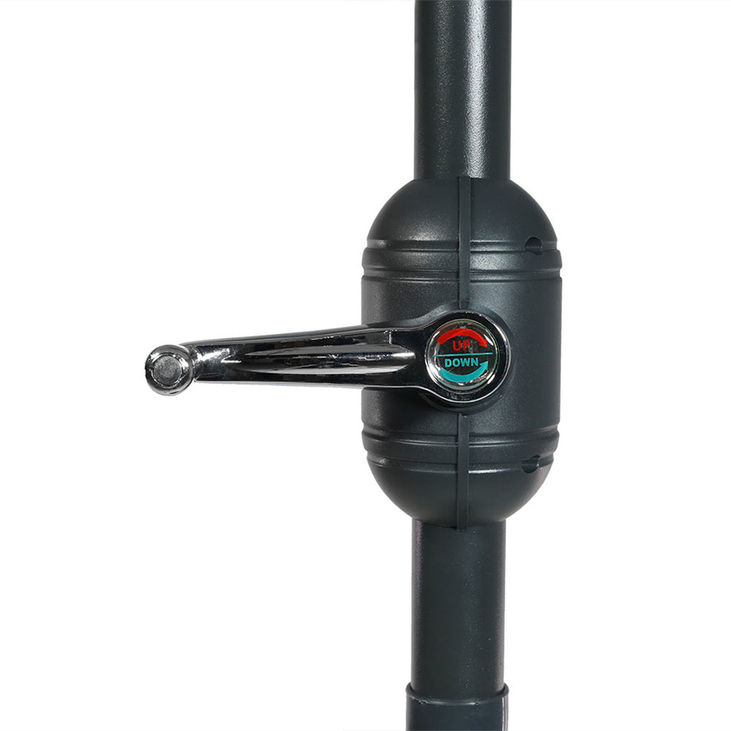 Striped 9' Patio Umbrella with Push Button Tilt & Crank F196576