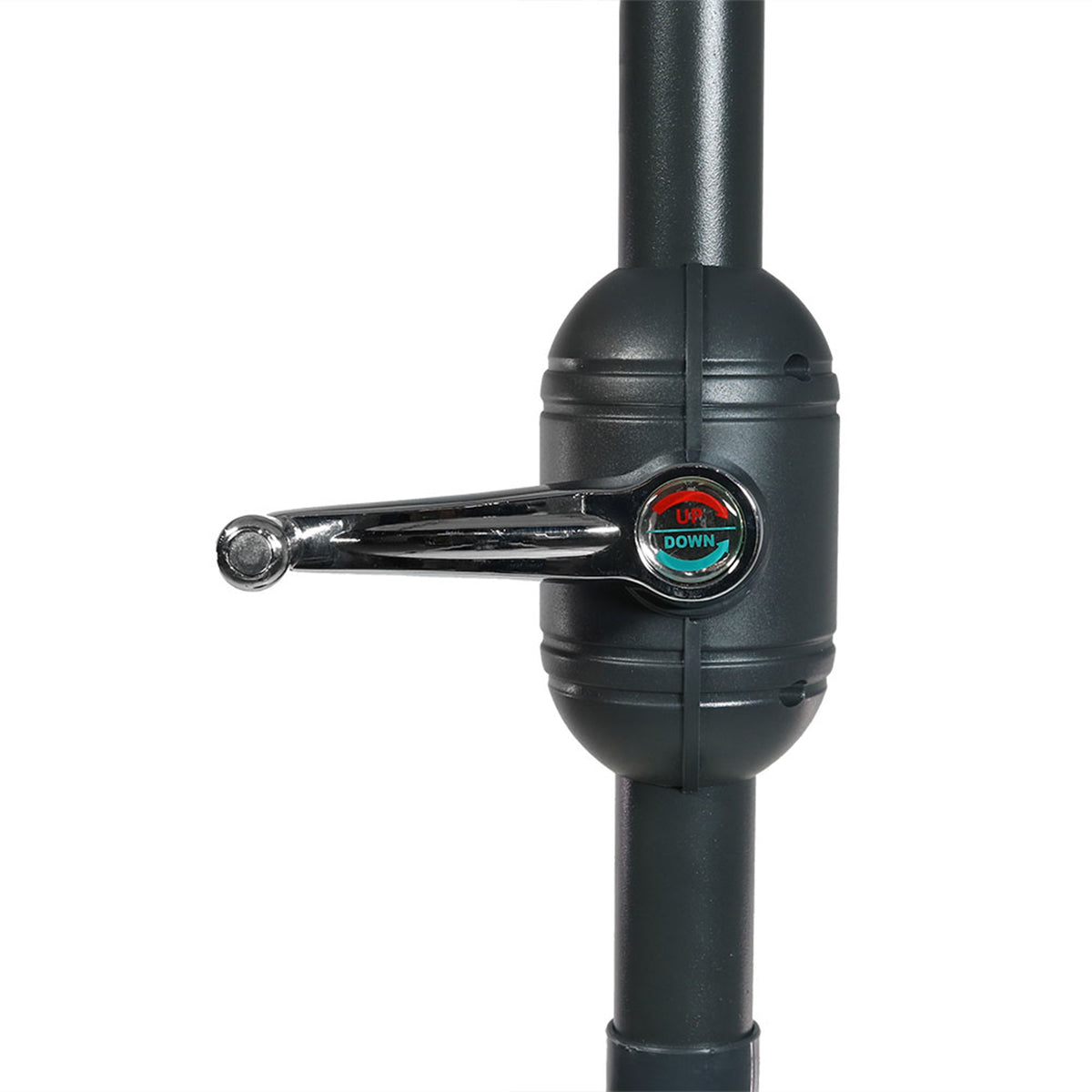 Striped 9' Patio Umbrella with Push Button Tilt & Crank F196576