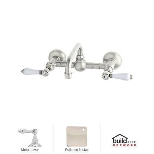Polished Nickel Wall Mount Bridge Bathroom Faucet F661
