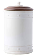 Whitewash Canister with Wooden Lid X601