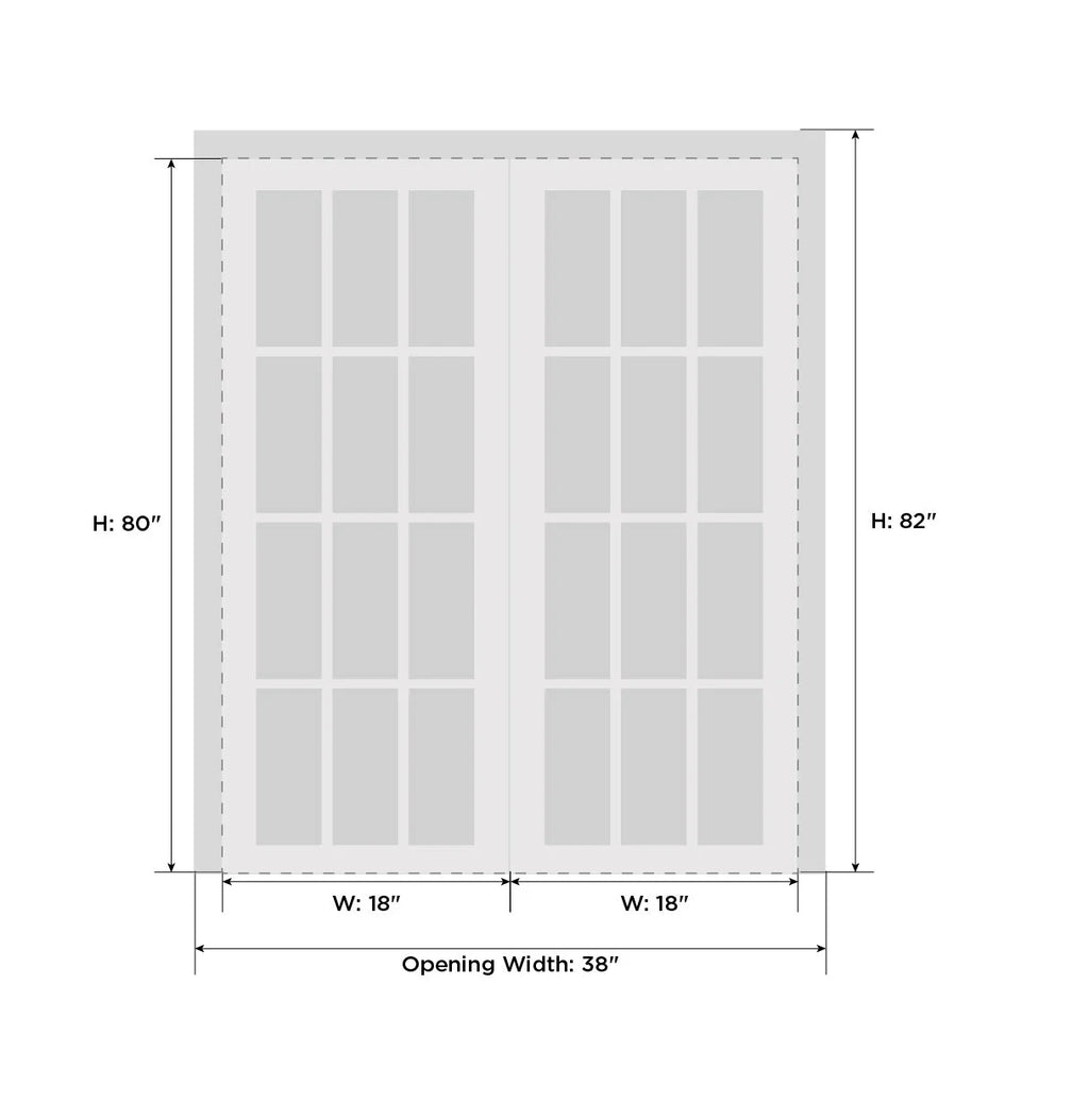 Solid French Double Doors 36 x 80 inches Painted White Oak Wood N957208