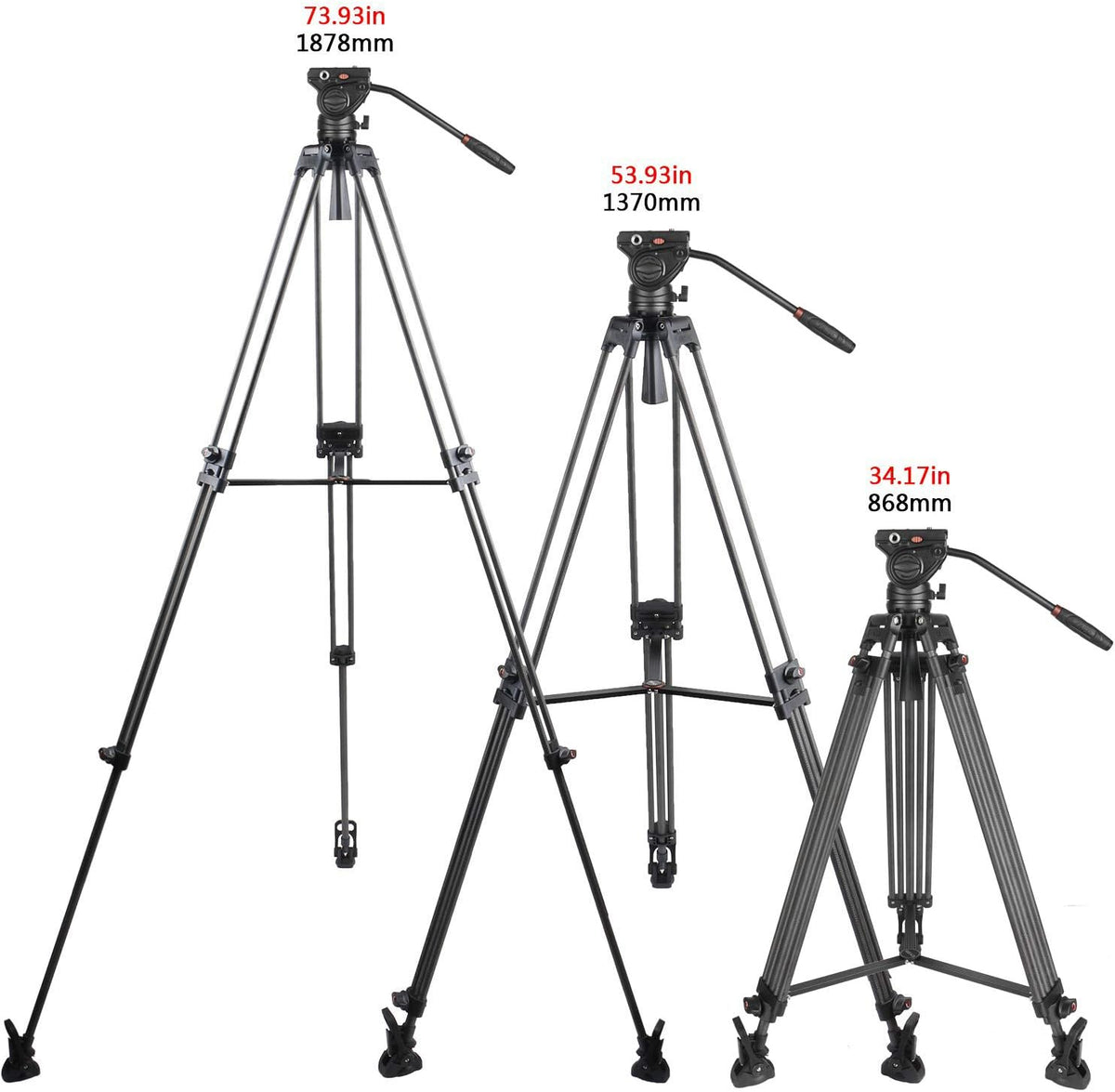 Carbon Fiber Video Tripod System with Fluid Drag Head E31285