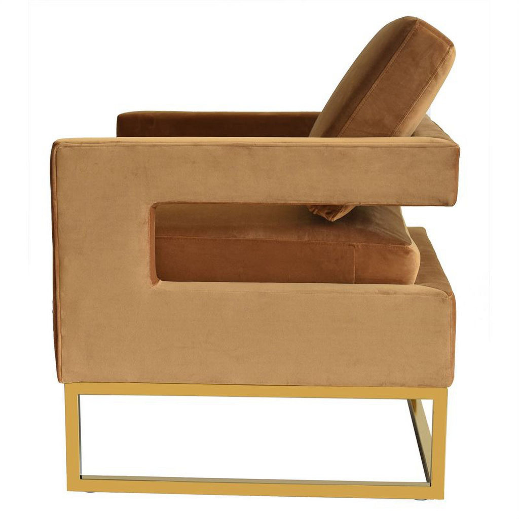 Velvet & Stainless Steel Accent Chair T71362