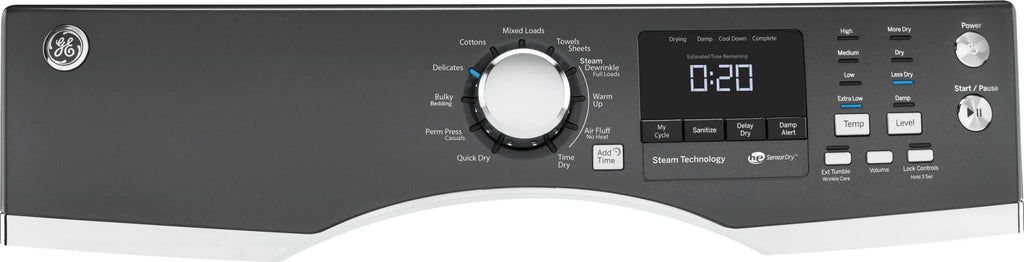 Gray Electric Dryer with Steam P10565