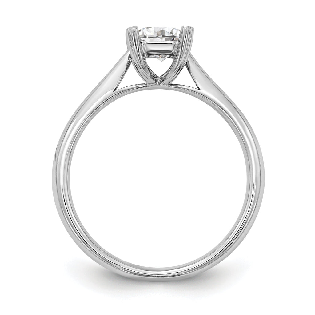0.50ct CZ Solid 14k White Gold Emerald Solitaire Engagement Ring J15189