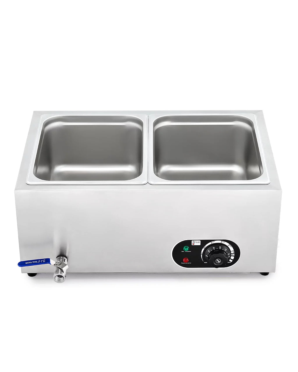 Commercial 2 Pan Bain Marie Food Warmer 1200W 20 Quart Electric Buffet Warmer P338533