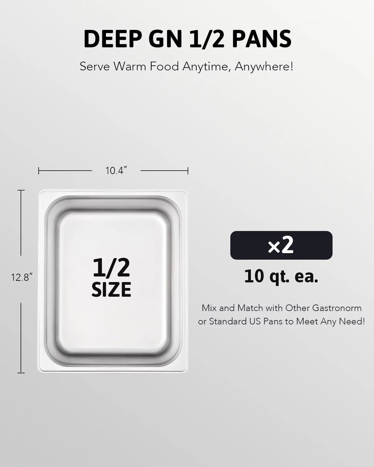 Commercial 2 Pan Bain Marie Food Warmer 1200W 20 Quart Electric Buffet Warmer P338533