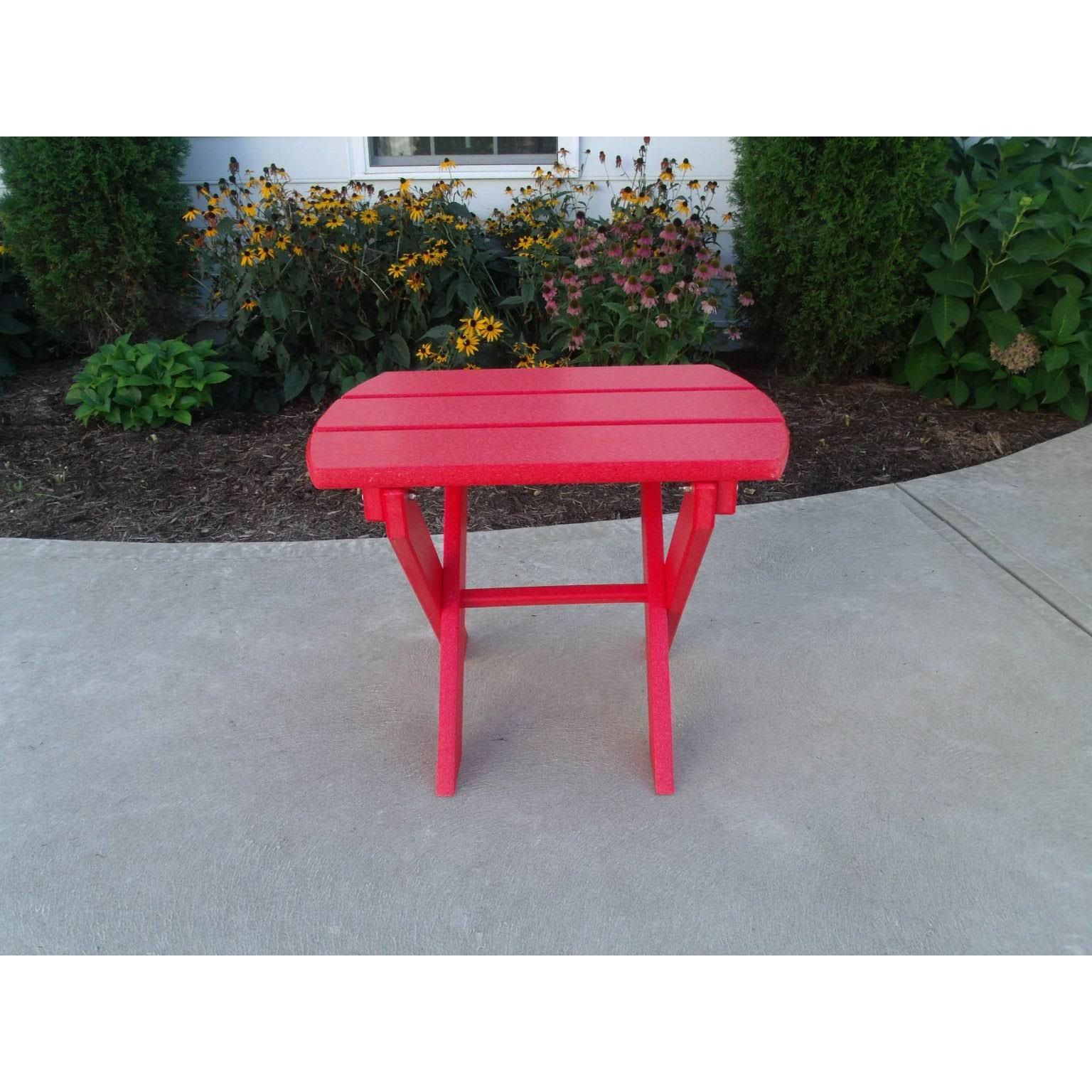Lime Green Recycled Poly Lumber Folding End Table W726995