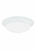 White Finish Small Flush Mount with Satin Etched Glass J682