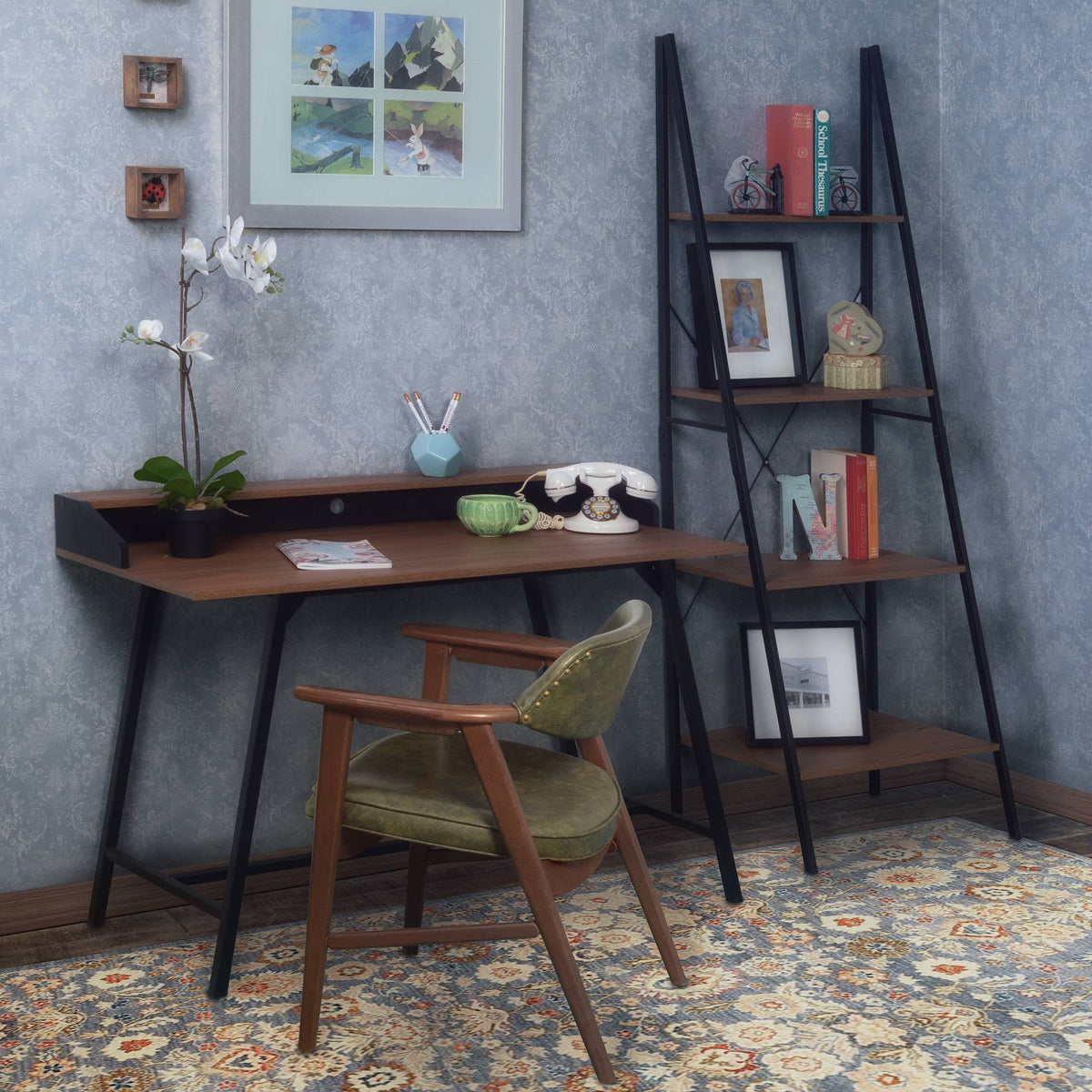 72x22 Ladder Bookcase Urban Walnut T667340