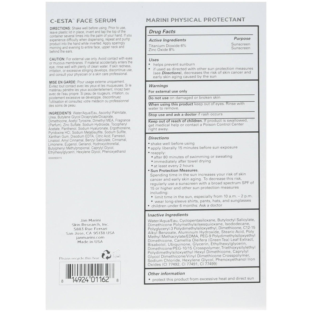 Marini Physical Protectant SPF 45 P7097