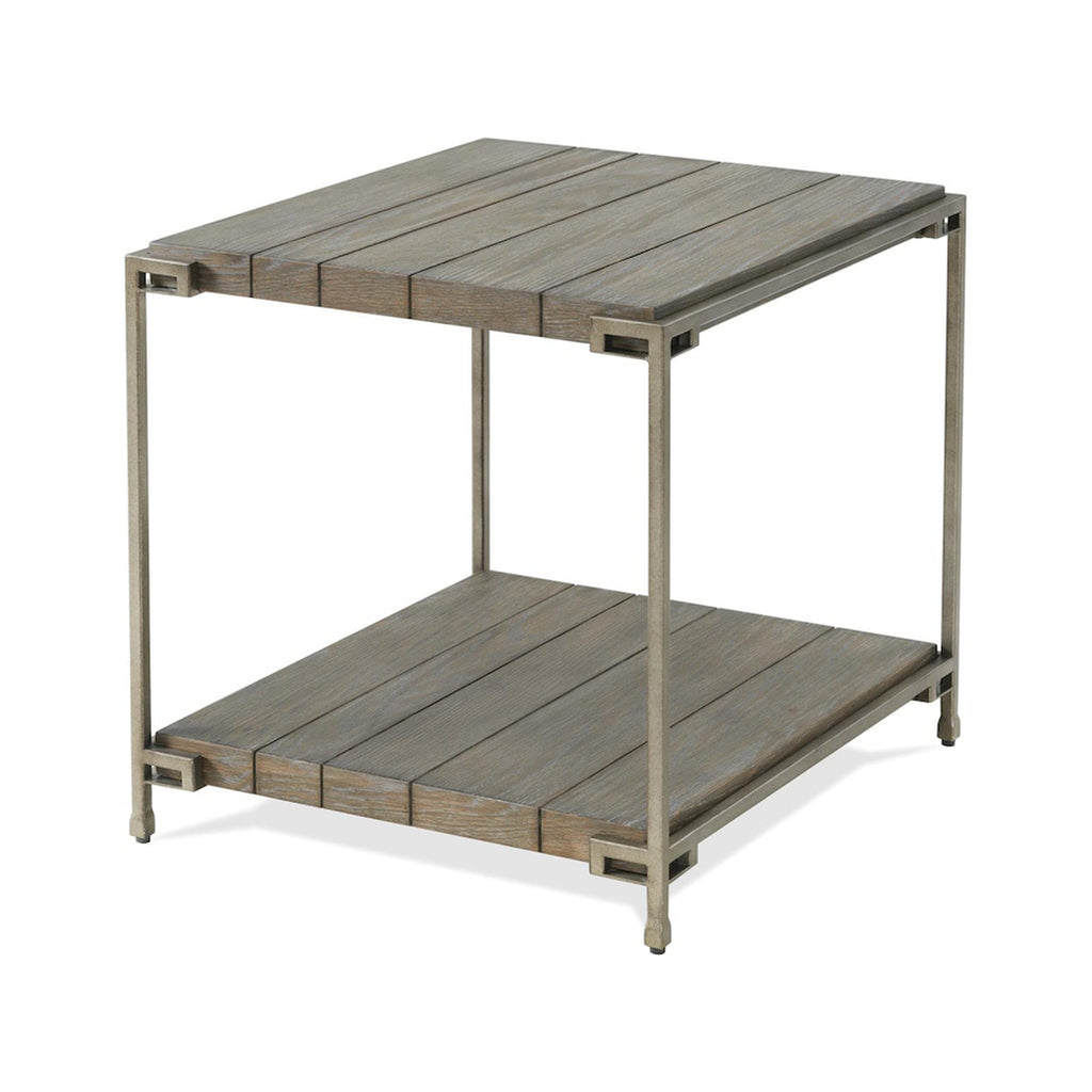 Graphite Gray Wood/Metal End Table with Shelf P5310