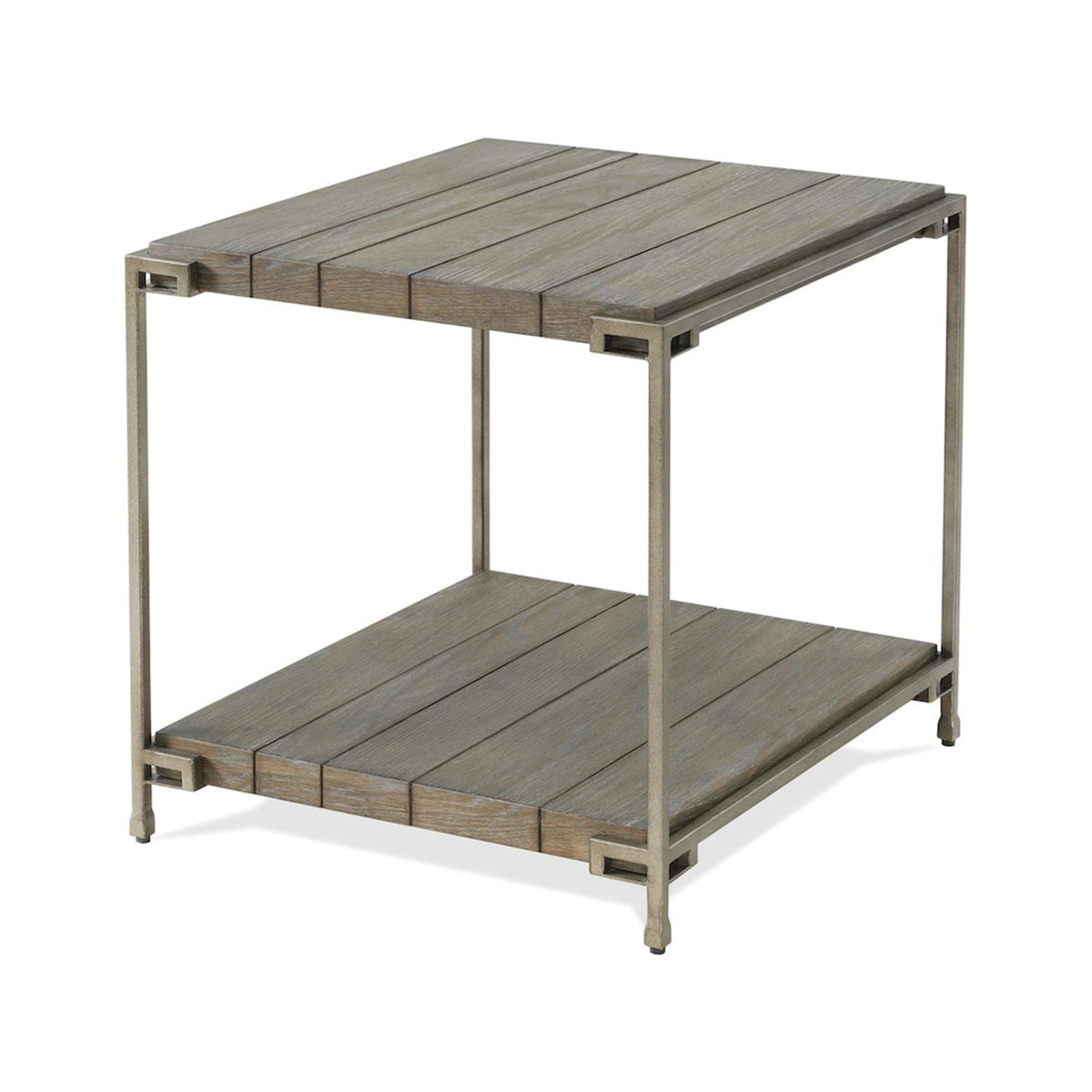Graphite Gray Wood/Metal End Table with Shelf P5310