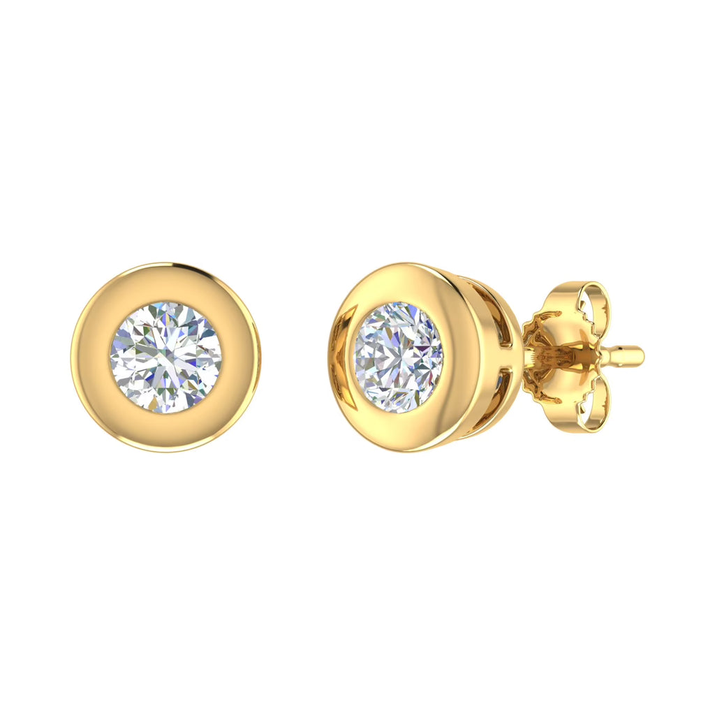 10K Yellow Gold Diamond Stud Earrings T59290