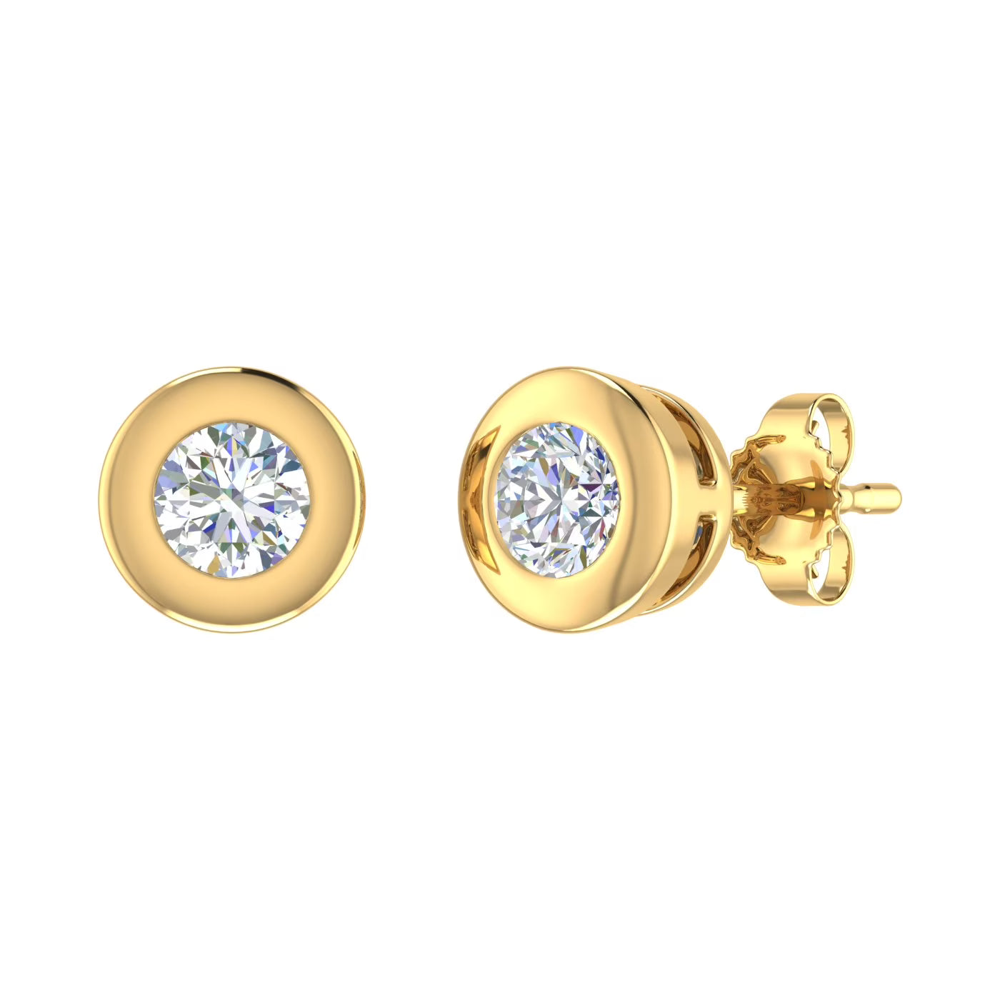 10K Yellow Gold Diamond Stud Earrings T59290