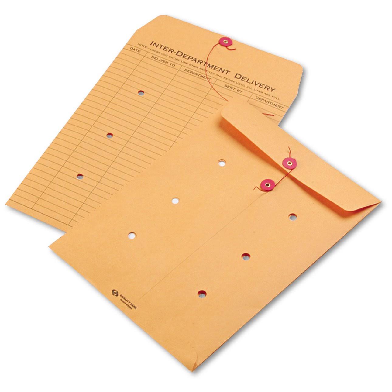 Brown Kraft String & Button Interoffice Envelope, 9 x 12, 100/Carton J39797