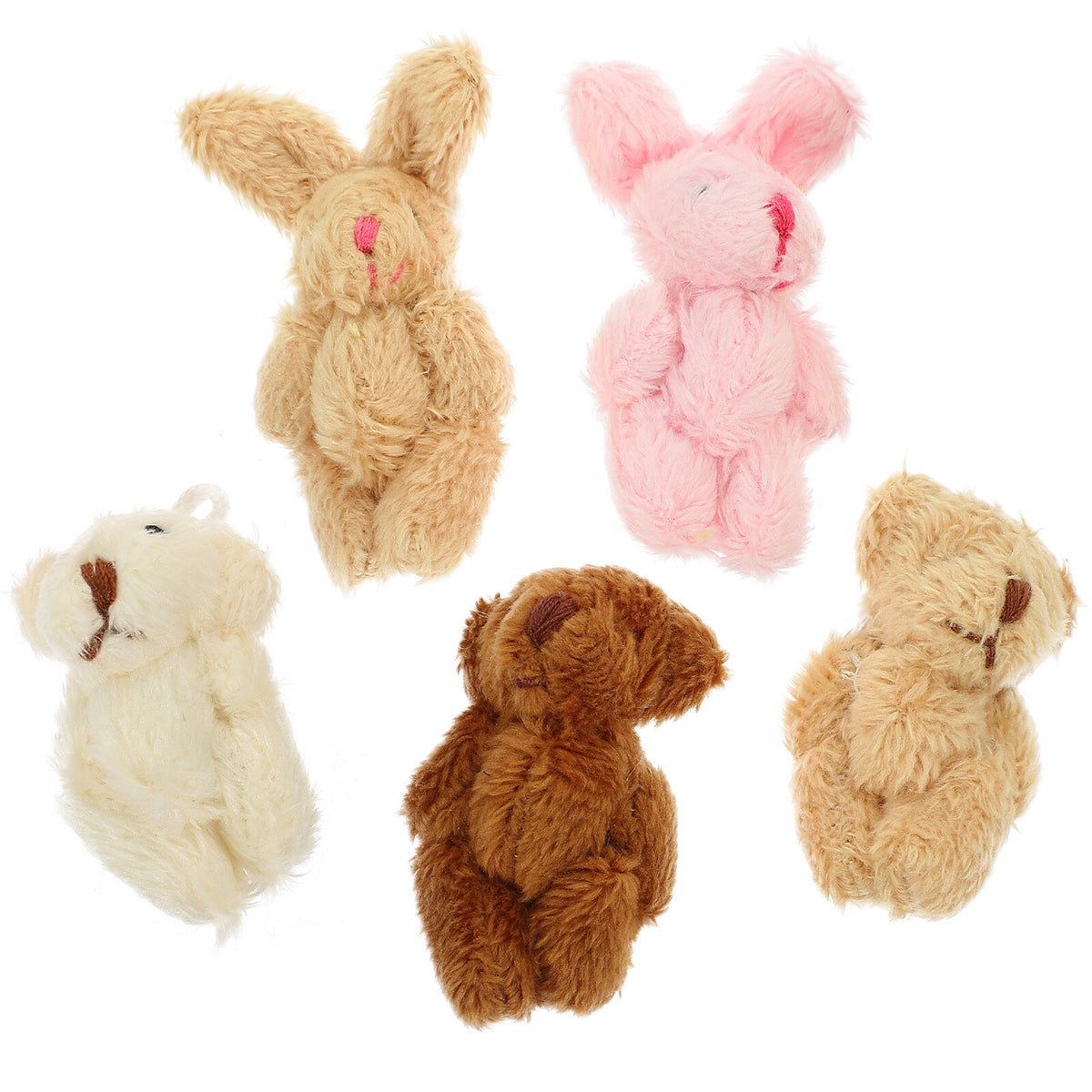 5pcs Miniature Plush Doll Figurines E5678
