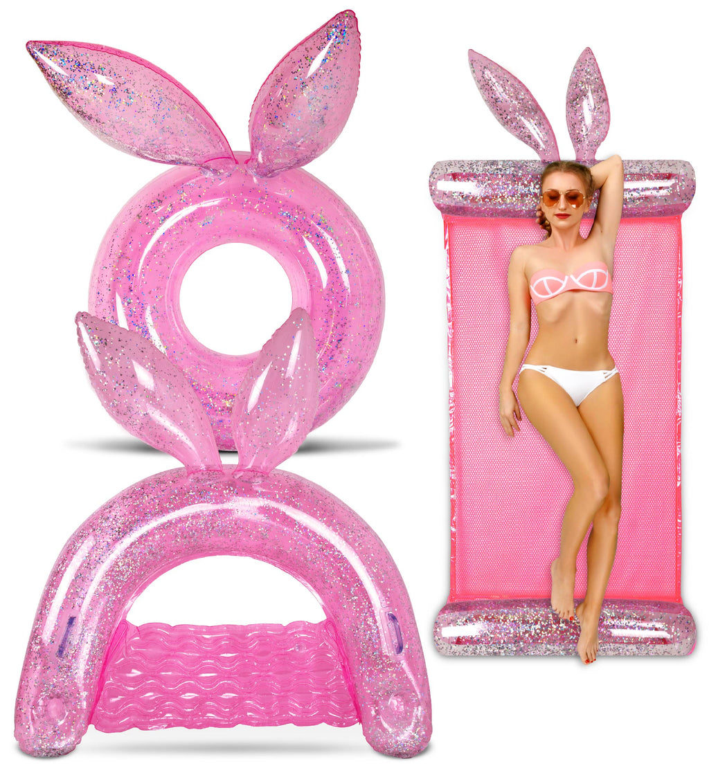 Pink Bunny Pool Floats Set Of 3 Pack G589364