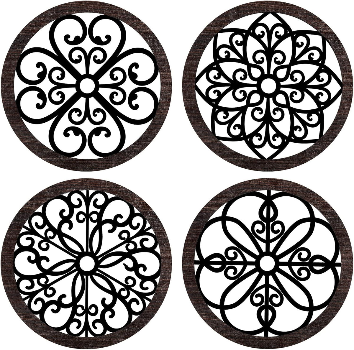 4 Pack Rustic Wooden Wall Art N827239