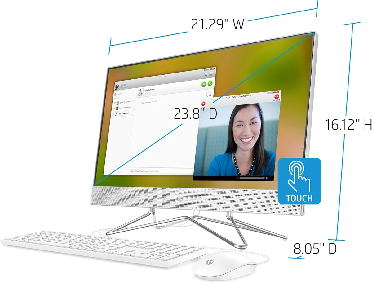 24-inch All-in-One Touchscreen Desktop Computer, AMD Ryzen 5 4500U Processor, 12 GB RAM, 512 GB SSD, Windows 10 Home, Silver X599