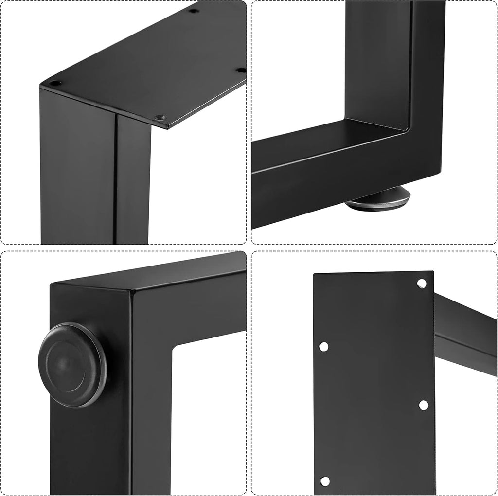 Metal Table Legs Set of 2 Black Matte 28" Height 18" Wide F82029