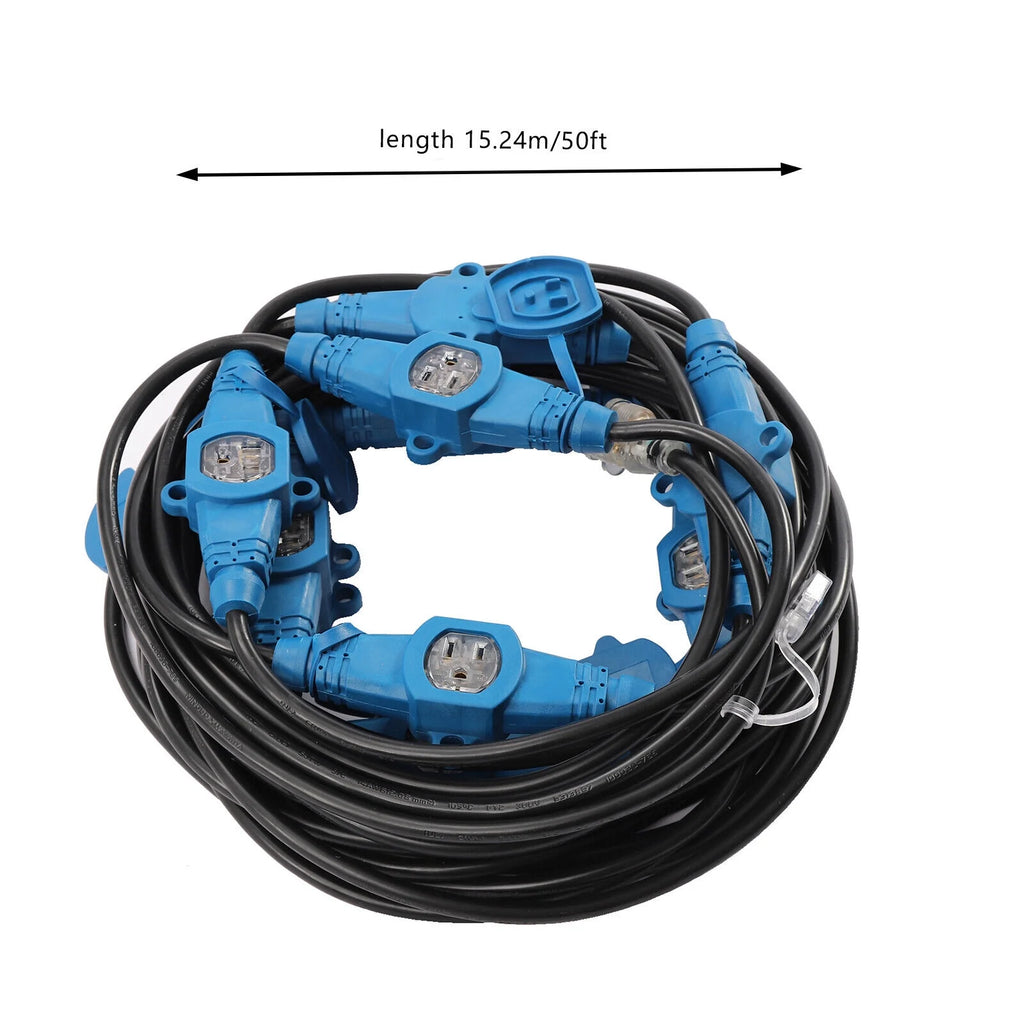 50FT Extension Power Cord with 7/10/11 Outlets Q449