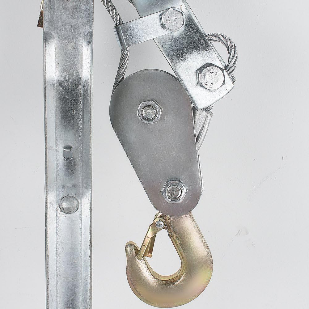 4 Ton 8000lb Double Gear Hand Power Winch Hoist with 2 Hooks and Rope Y802473