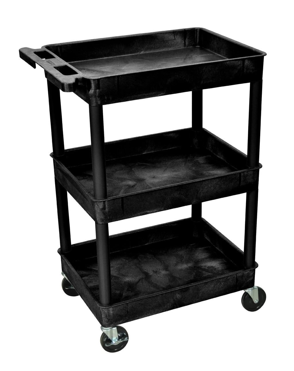 Black Automotive Utility Cart with 3 Shelves S44418