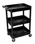 Black Automotive Utility Cart with 3 Shelves S44418