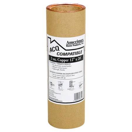Copper Wood Frame Termite Shield Flashing 12 inch by 20 Foot Case of 4 T672