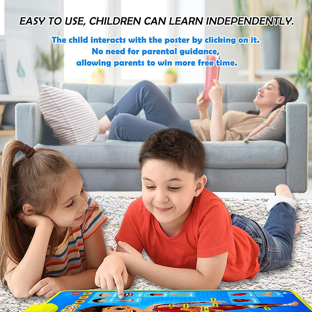 Electronic Interactive Body Talking Poster Learn Names & Facts & Games & Songs of Body Learning Toys for 3,4,5,6,7,8,9 Year Old Boys & Girls Anatomy for Kids I87934