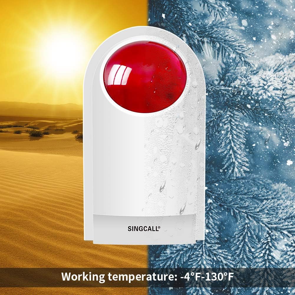 Waterproof Outdoor Emergency Strobe Siren Alarm Kit with 2 Call Buttons O9331