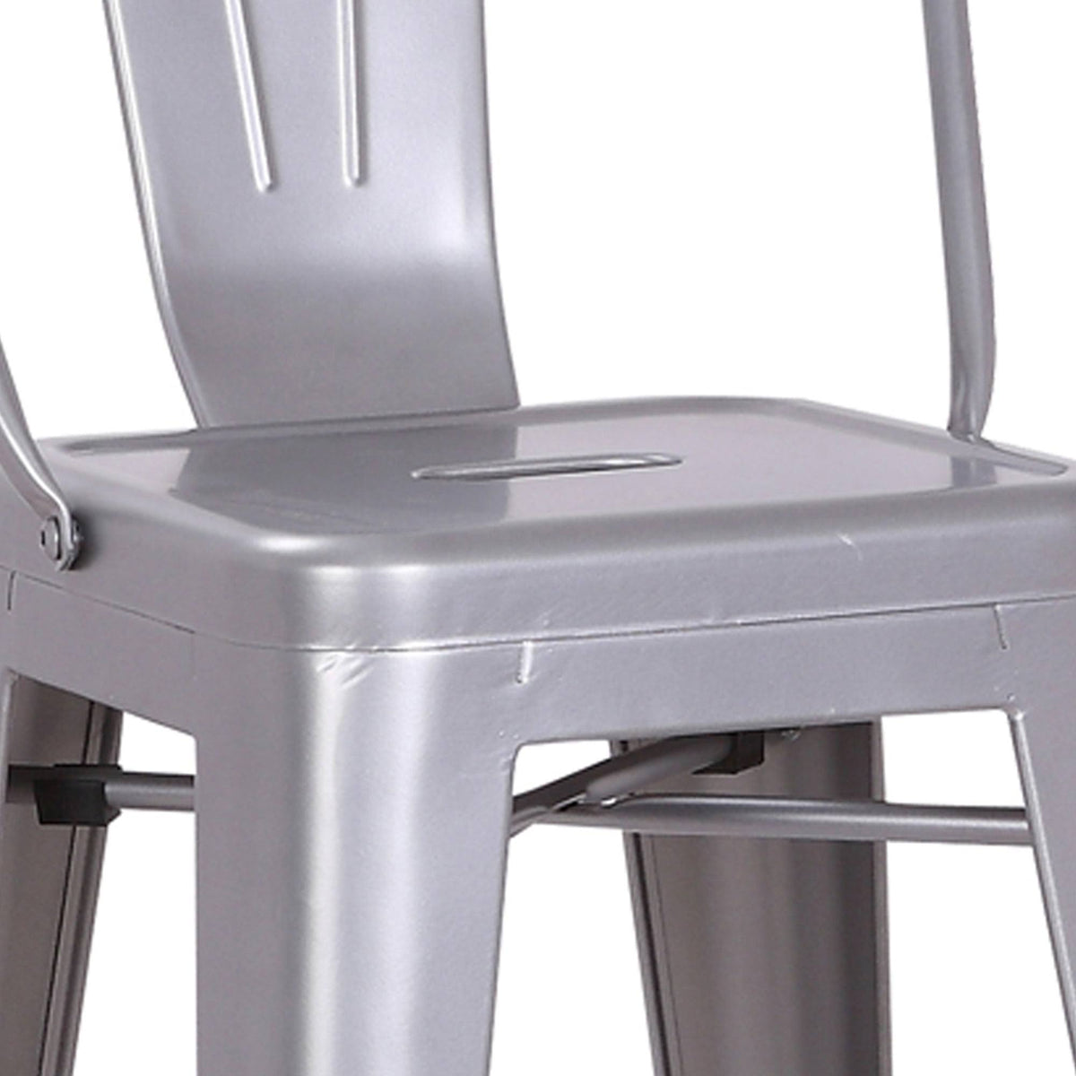 Gray Metal Frame Dining Chair Set of 2 D1462