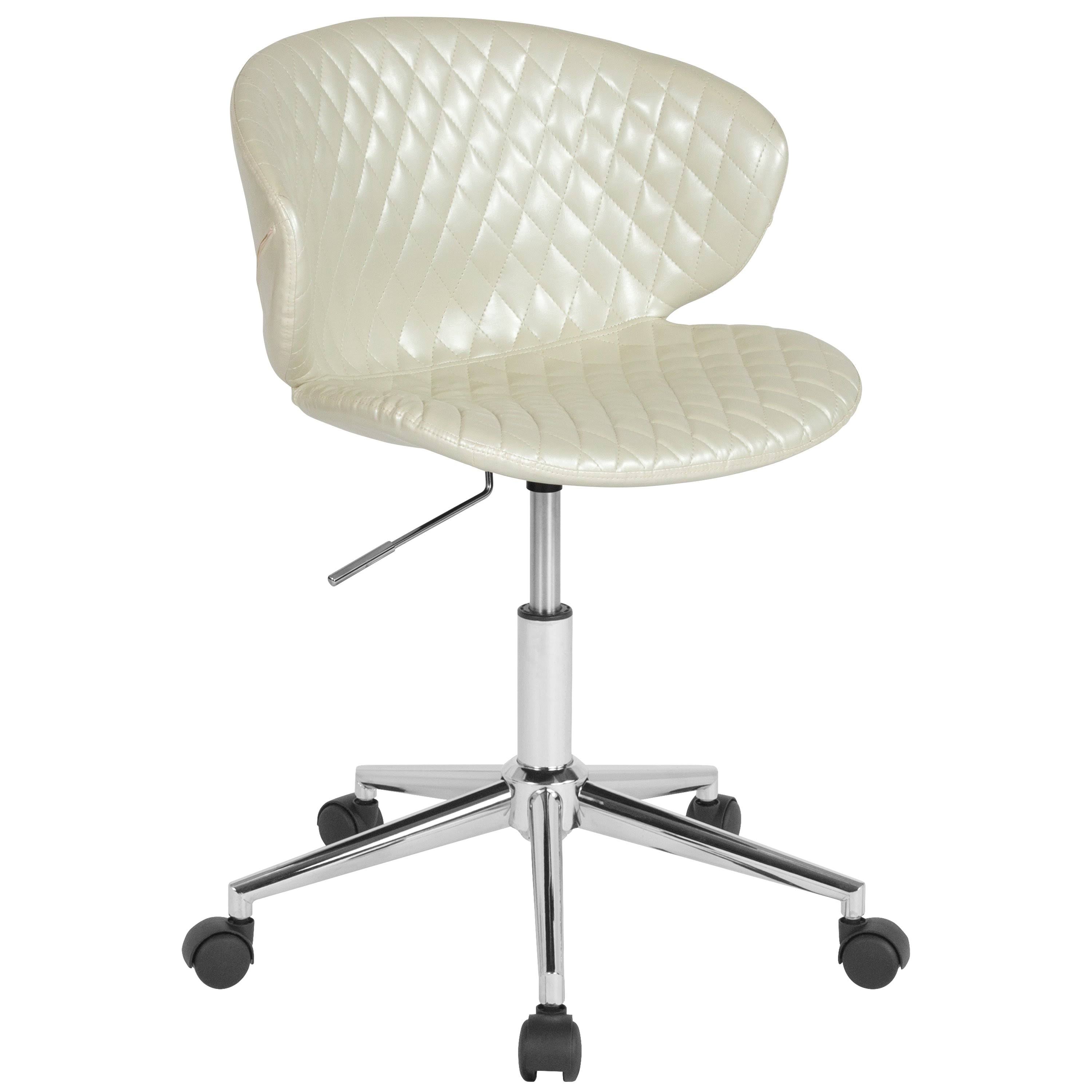 Ivory Vinyl Low Back Chair B98551