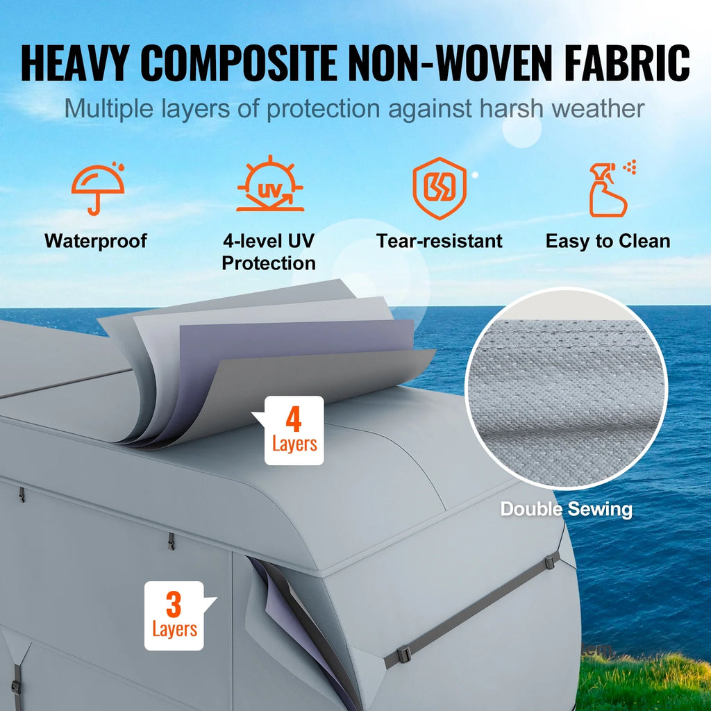 28-30' 4-Layer Non-Woven Fabric RV Cover with Storage Bag and Patches E17891