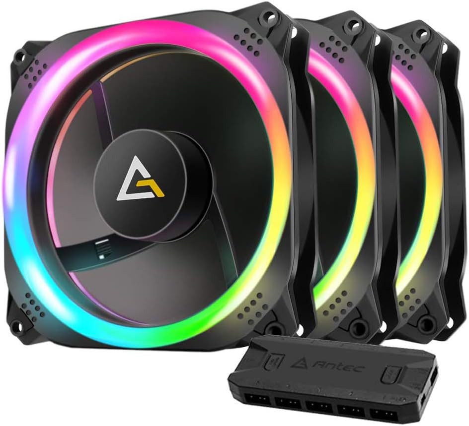 120mm Addressable RGB Case Fan Radiator - 3 Pack and 2 RGB Strips B29748