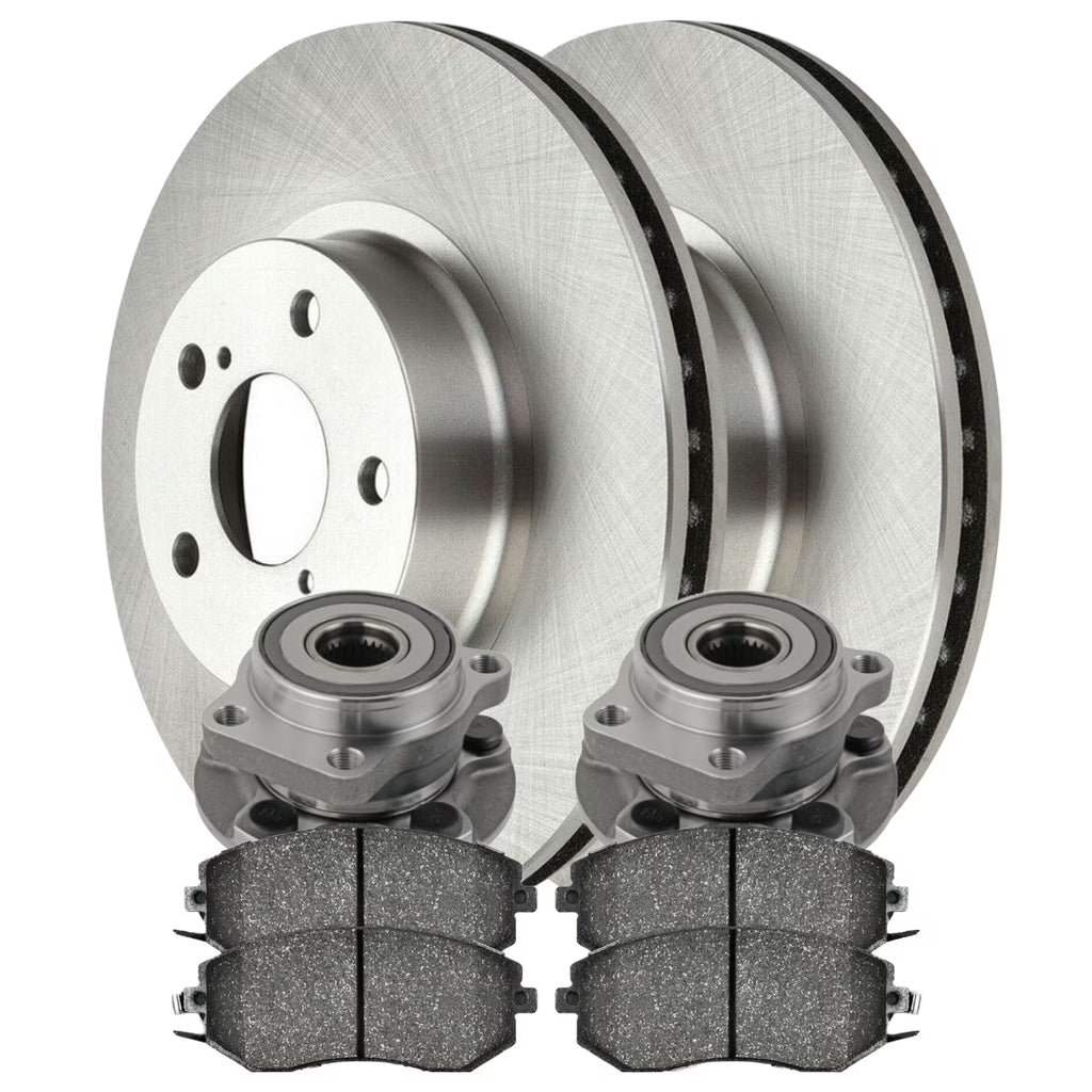 Front Wheel Bearing Hub Assembly Brake Rotor Ceramic Pad Kit J465662