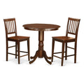 3-piece Pub Table and Dining Chair Set in Mahogany Y481