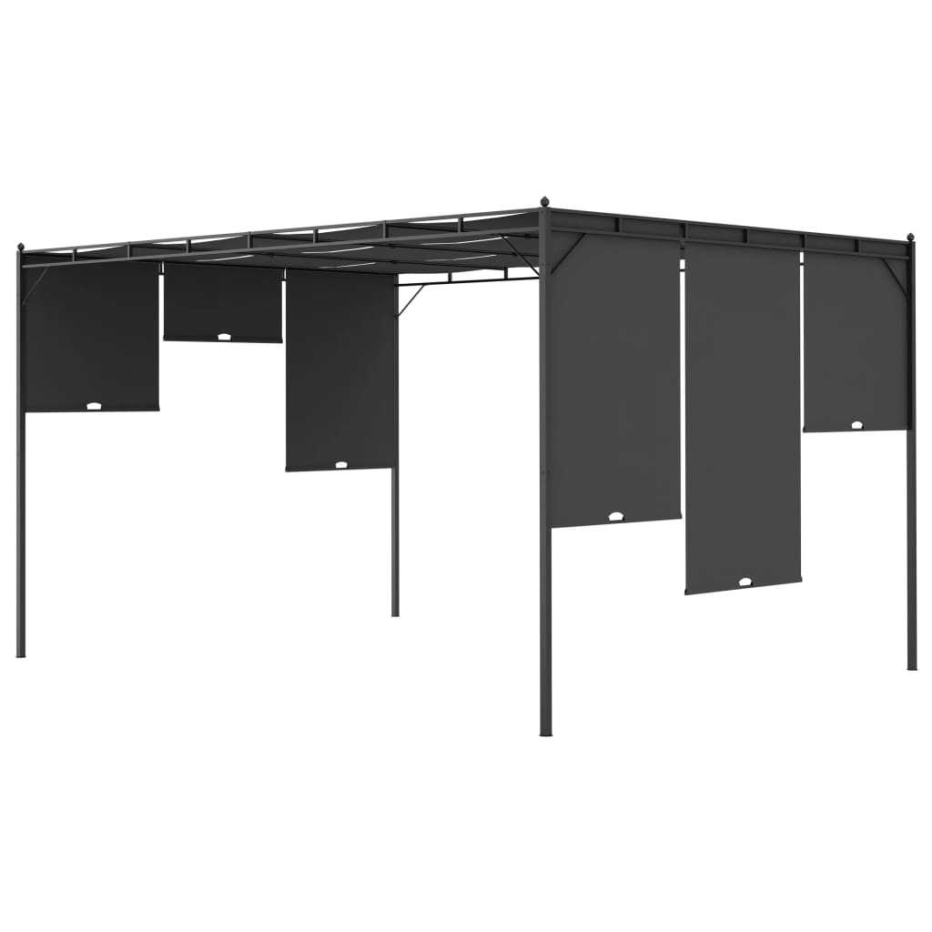 Garden Gazebo with Side Curtain Anthracite C9297