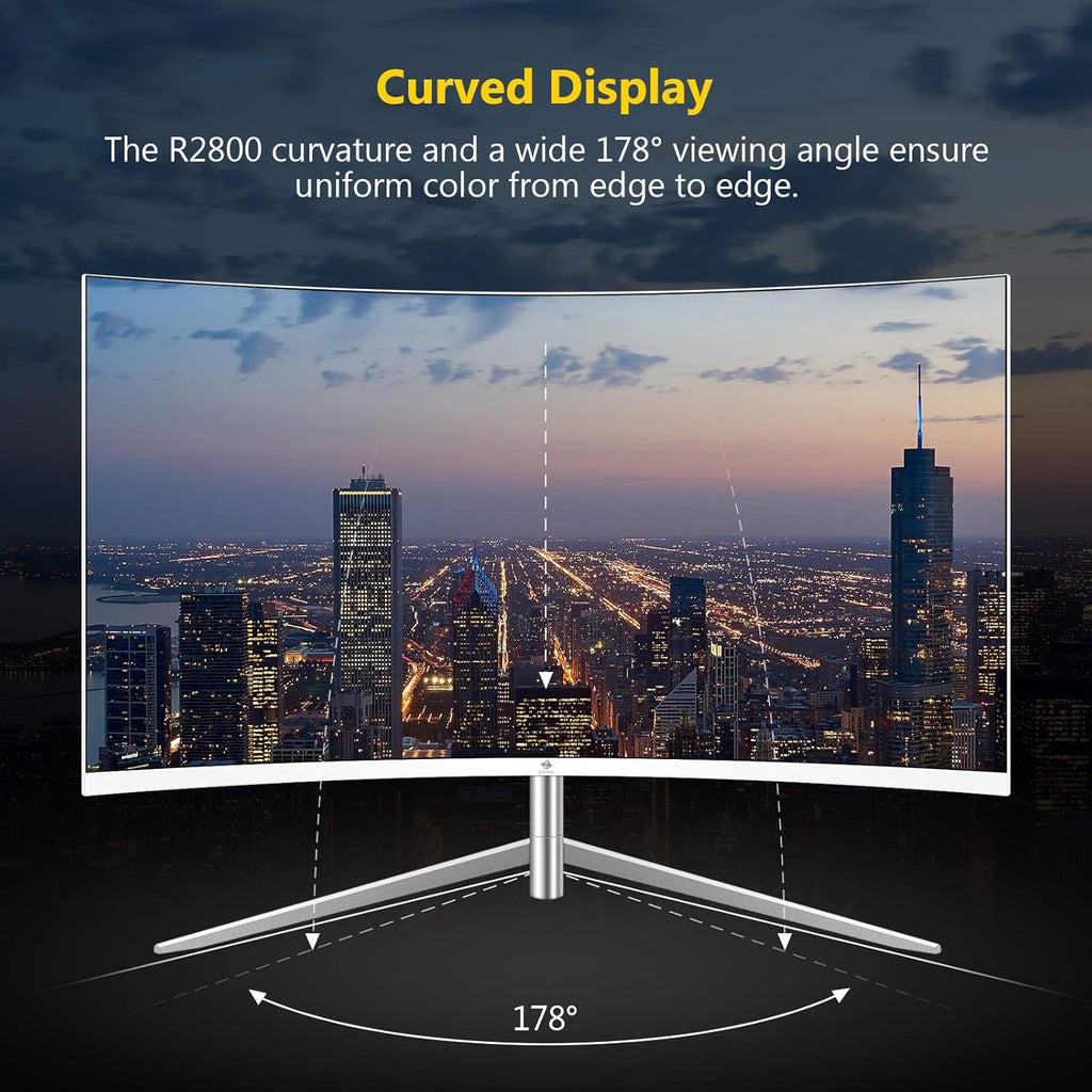 24-inch Curved Gaming Monitor Full HD 1080P LED Backlight 75Hz Refresh Rate Built-in Speakers VGA HDMI B5447