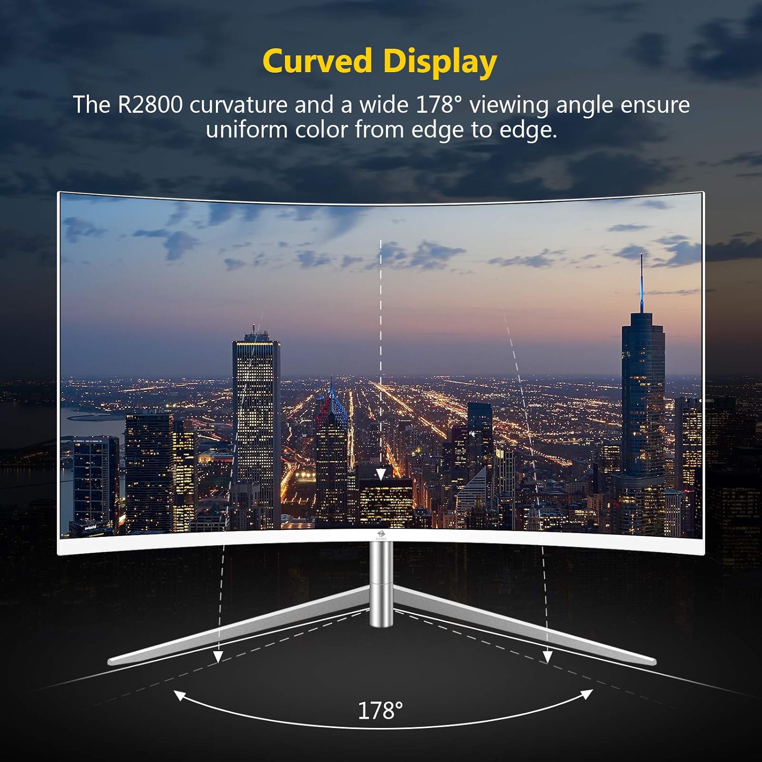 24-inch Curved Gaming Monitor Full HD 1080P LED Backlight 75Hz Refresh Rate Built-in Speakers VGA HDMI B5447