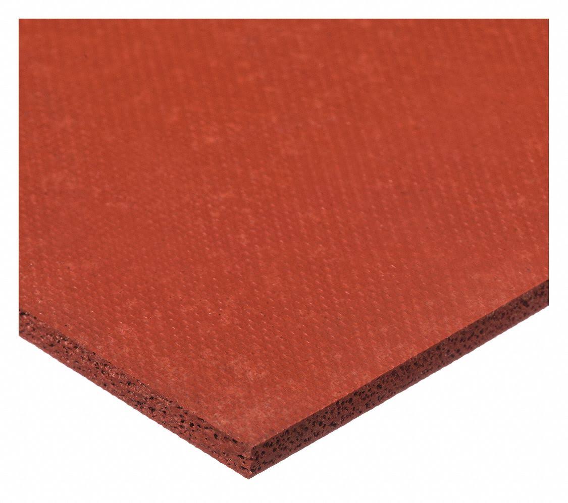 Closed Cell Foam Strip, Silicone, 1/4 in, 3 in, 10 ft, Red D1503
