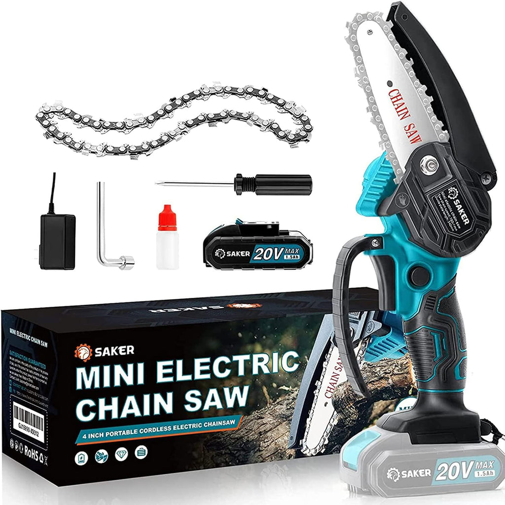 Mini Chainsaw 4 Inch Cordless Handheld Pruning Chainsaw Pack of 2 Z11330