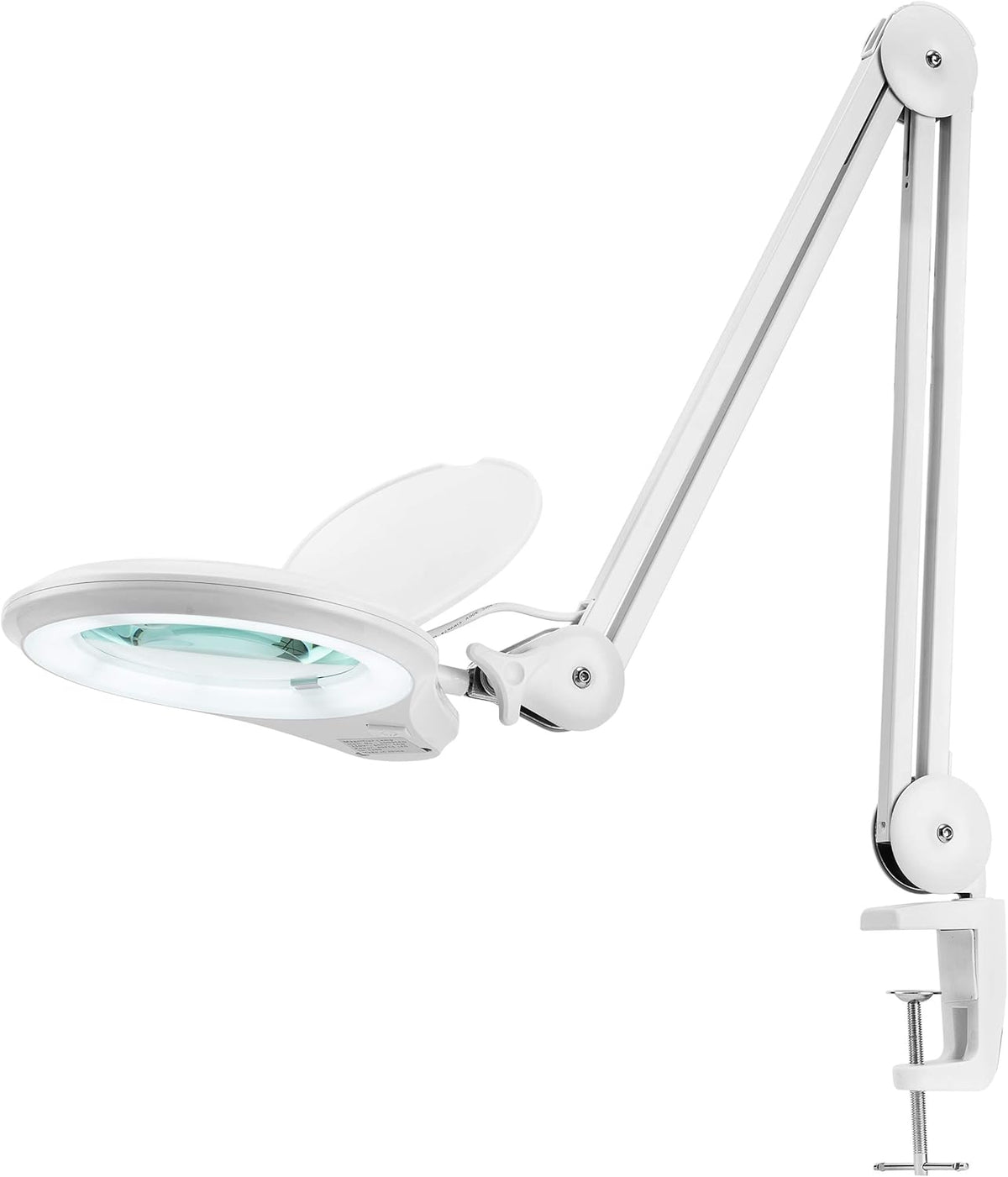 White 5 Inches Diameter Lens LED Magnifying Lamp with Clamp G955903