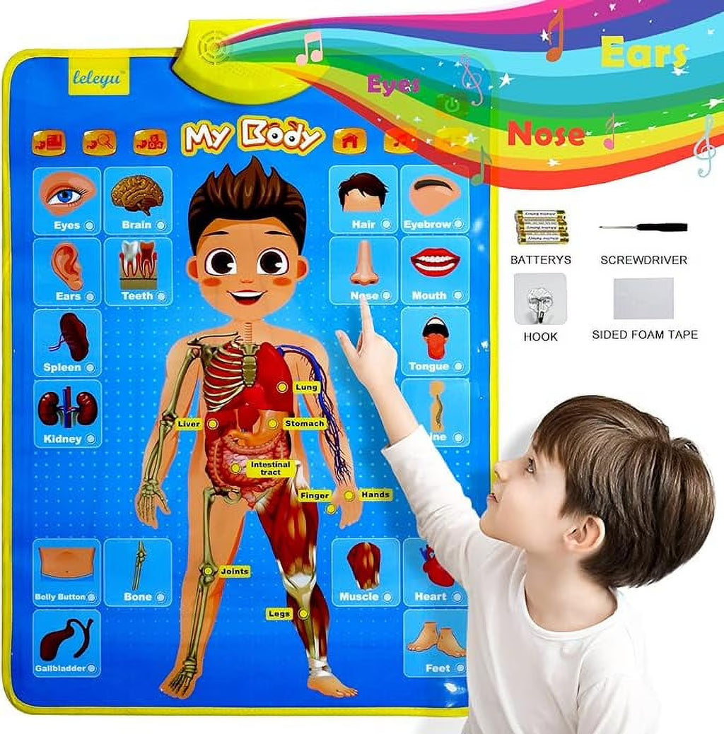 Electronic Interactive Body Talking Poster Learn Names & Facts & Games & Songs of Body Learning Toys for 3,4,5,6,7,8,9 Year Old Boys & Girls Anatomy for Kids I87934
