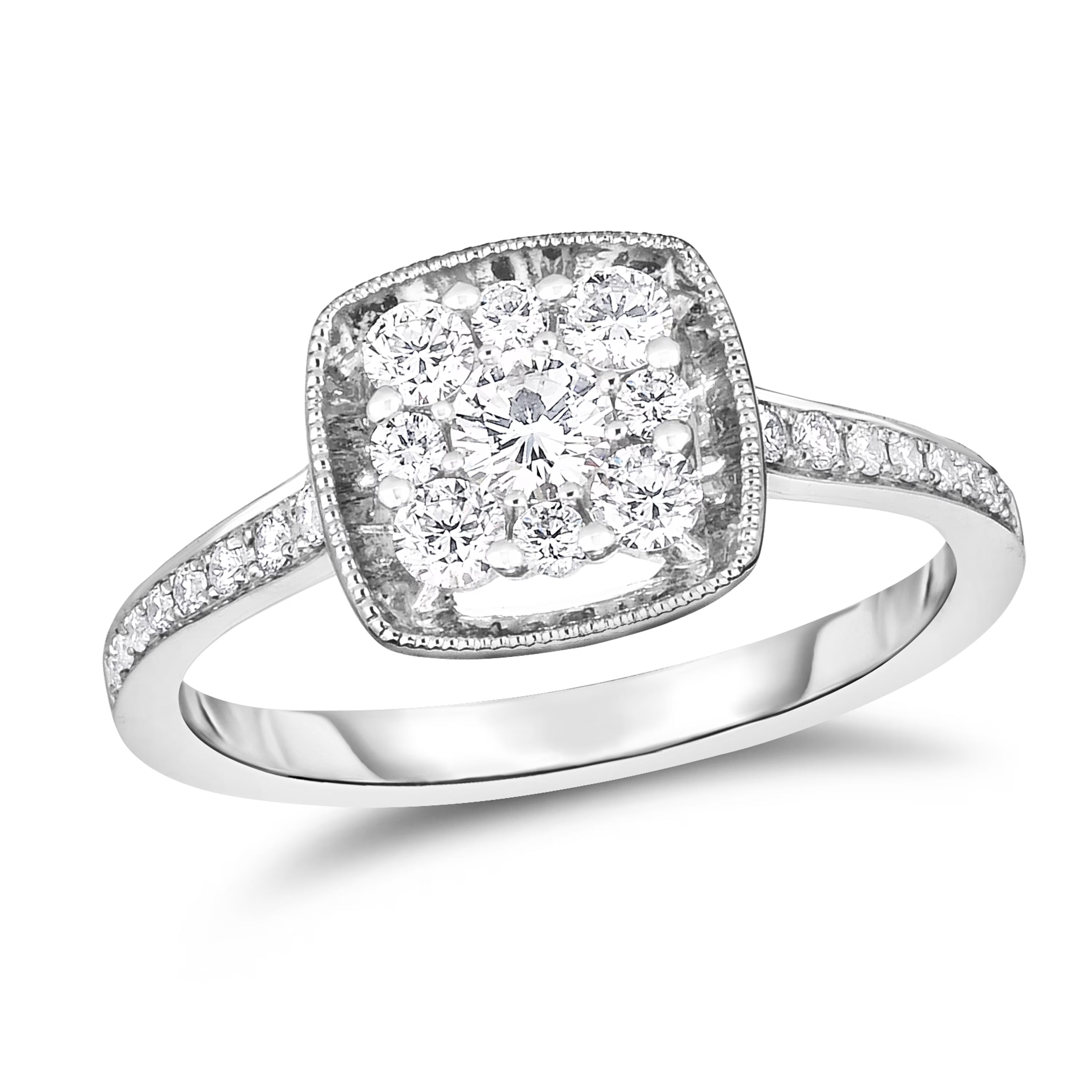 10K White Gold Diamond Engagement Ring S632