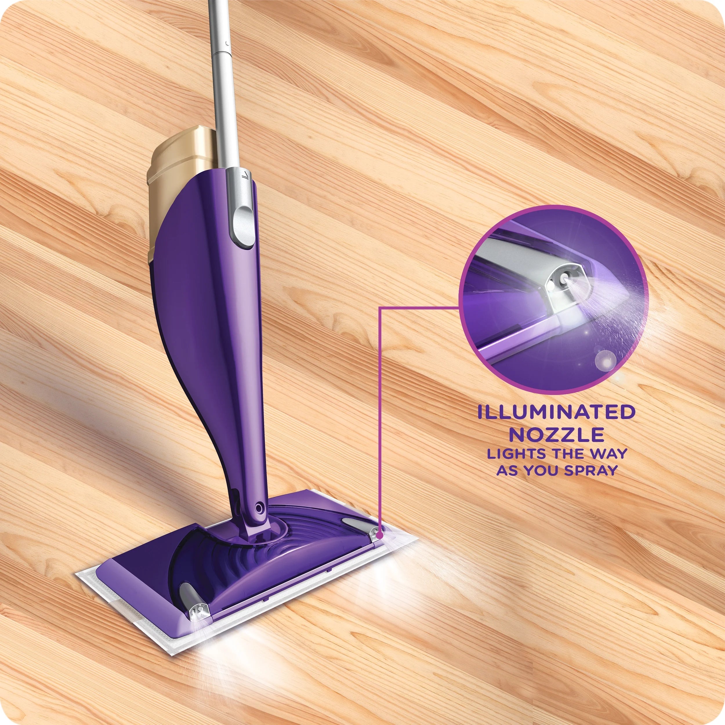 Wood Floor Mopping Starter Kit with Mop, 10 Pads, Solution, Batteries Z24232